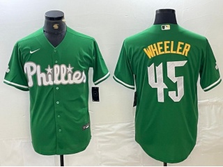 Philadelphia Phillies #45 Zack Wheeler Fashion Cool Base Jersey Green