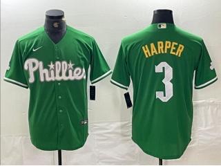 Philadelphia Phillies #3 Bryce Harper Fashion Cool Base Jersey Green