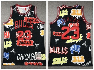 Chicago Bulls #23 Michael Jordan Graffiti Jersey Black