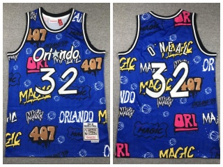 Orlando Magic #32 Shaquille O'Neal Graffiti Jersey Blue