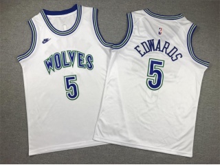 Youth Minnesota Timberwolves #5 Anthony Edwards Classic Jersey White