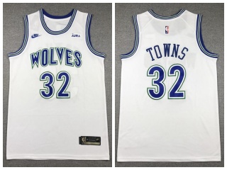 Minnesota Timberwolves #32 Anthony Towns Classic Jersey White