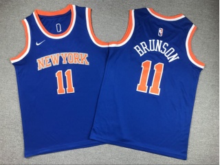 Youth New York Knicks #11 Jalen Brunson Jersey Blue