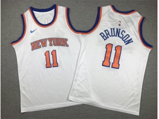 Youth New York Knicks #11 Jalen Brunson Jersey White
