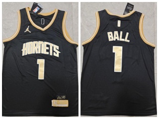 Charlotte Hornets #1 Lamelo Ball 2024 Jersey Black Golden