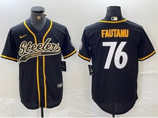 Pittsburgh Steelers #76 Troy Fautanu Baseball Jersey Black