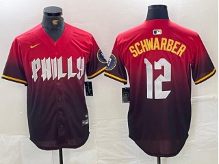 Philadelphia Phillies #12 Kyle Schwarber City Cool Base Jersey Red
