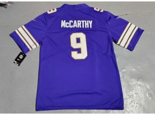 Minnesota Vikings #9 J.J. McCarthy Throwback Limited Jersey Purple