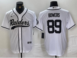 Las Vegas Raiders #89 Brock Bowers Baseball Jersey White