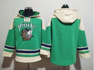 North Dakota Fighting Sioux Blank Hoodie Green