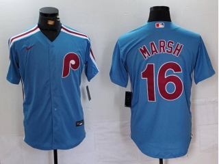 Philadelphia Phillies #16 Brandon Marsh Cool Base Jersey Blue