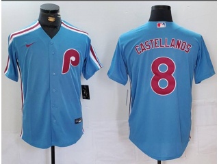 Philadelphia Phillies #8 Nick Castellanos Cool Base Jersey Blue