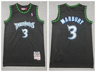 Minnesota Timberwolves #3 Stephon Marbury Throwback Jersey Black