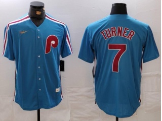 Philadelphia Phillies #7 Trea Turner Nike Cooperstown Collection Player Jersey Blue