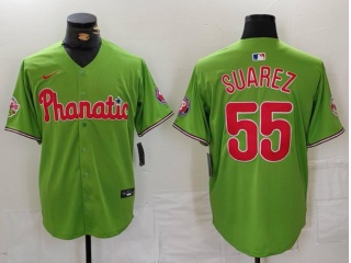 Philadelphia Phillies x Phanatic #55 Ranger Suáre Jersey Green