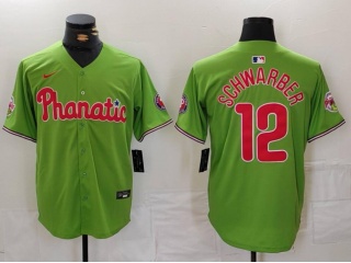 Philadelphia Phillies x Phanatic #12 Kyle Schwarber Jersey Green