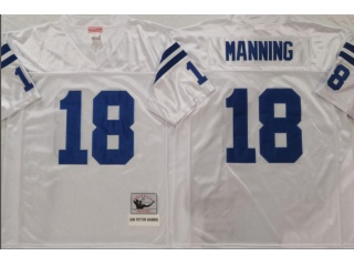Indianapolis Colts #18 Peyton Manning Throwback Jersey White