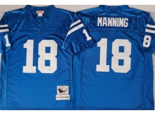 Indianapolis Colts #18 Peyton Manning Throwback Jersey Blue