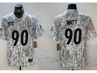 Pittsburgh Steelers #90 T.J. Watt 2024 Salute to Service Limited Jersey Arctic Camo