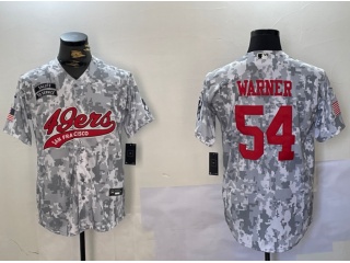 San Francisco 49ers #54 Fred Warner Salute to Service Baseball Jersey Arctic Camo