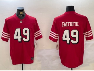 San Francisco 49ers #49 The Faithful Throwback Limited Jersey Red