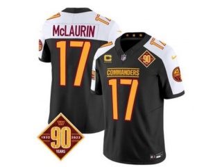 Washington Commanders #17 Terry McLaurin with White Shoulders C/90th Patch F.U.S.E Limited Jersey Black