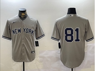 New York Yankees #81 Cool Base Jersey Grey