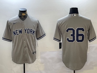 New York Yankees #36 Cool Base Jersey Grey