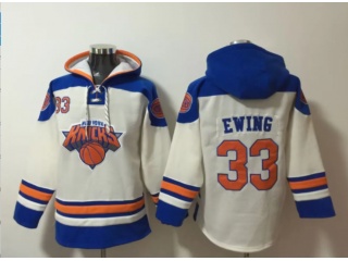 New York Knicks #33 Patrick Ewing Hoodie White