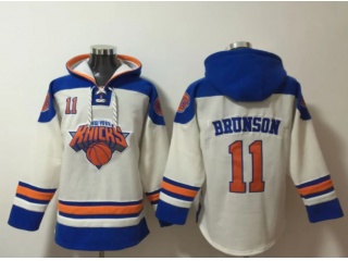 New York Knicks #11 Jalen Brunson Hoodie White