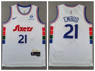 Philadelphia 76ers #21 Joel Embiid 2024-25 City Jersey White