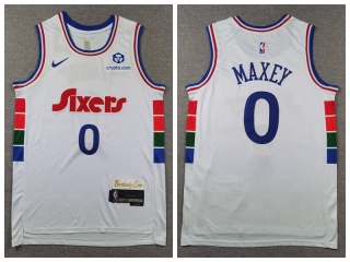 Philadelphia 76ers #0 Tyrese Maxey 2024-25 City Jersey White