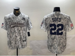 New York Yankees #22 Juan Soto Salute to Services Jersey Arctic Camo
