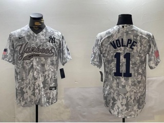 New York Yankee #11 Anthony Volpe Salute to Services Jersey Arctic Camo