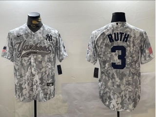 New York Yankees #3 Babe Ruth Salute to Services Jersey Arctic Camo