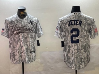 New York Yankees #2 Derek Jeter Salute to Services Jersey Arctic Camo