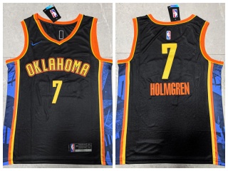 Oklahoma City Thunder #7 Chet Holmgren 2024-25 City Jersey Black