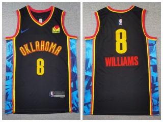 Oklahoma City Thunder #8 Jalen Williams 2024-25 City Jersey Black