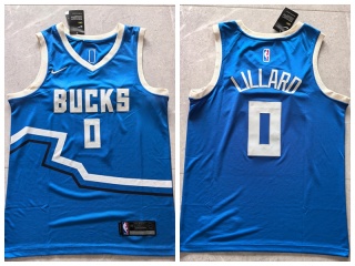 Milwaukee Bucks #0 Damian Lillard 2024-25 City Jersey Blue