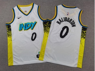 Youth Indiana Pacers #0 Tyrese Haliburton 2024-25 City Jersey White