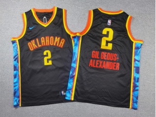 Youth Oklahoma City Thunder #2 Gilgeous-Alexander 2024-25 City Jersey Black