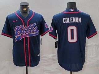 Buffalo Bills #0 Keon Coleman Baseball Jersey Navy Blue
