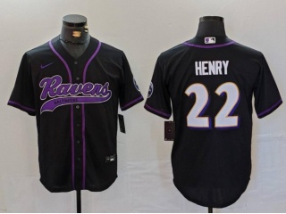 Baltimore Ravens #22 Derrick Henry Baseball Jersey Black