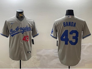 Los Angeles Dodgers #43 Anthony Banda Players Limited Jersey Grey