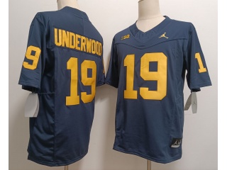 Michigan Wolverines #19 Bryce Underwood Jersey Blue
