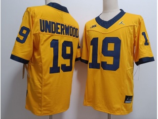 Michigan Wolverines #19 Bryce Underwood Jersey Yellow