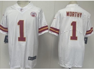 Kansas City Chiefs #1 Xavier Worthy Vapor Limited Jersey White