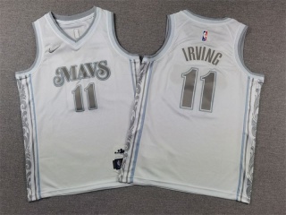 Youth Dallas Mavericks #11 Kyrie Irving 2024-25 City Jersey White