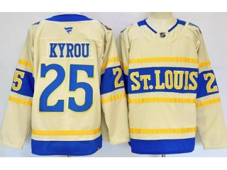 Fanatics St.Louis Blues #25 Jordan Kyrou 2025 Winter Classic Jersey Cream