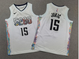 Youth Denver Nuggets #15 Nikola Jokic 2024-25 5280 City Jersey White